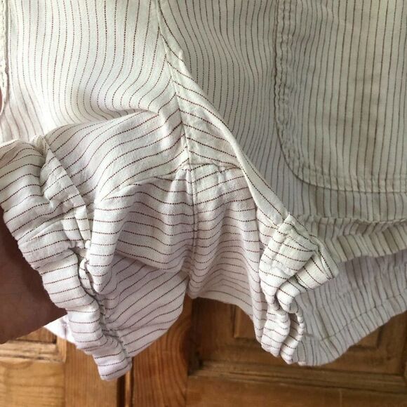 Carve Designs Womens Size 8 Linen Blend Subtle Stripe Shorts Crean Casual Summer - Picture 6 of 10